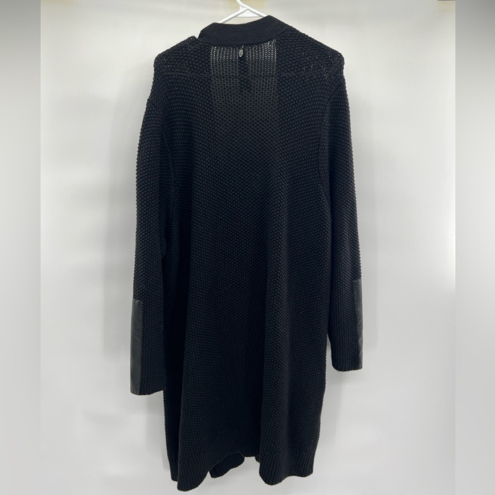 Melissa McCarthy Seven7 black long line sweater duster cardigan 2X zipper detail - Picture 10 of 10